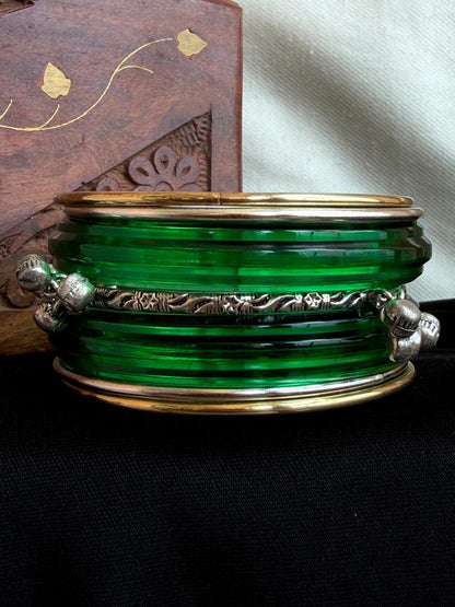 Acrylic Bangle with Metal Bangles set