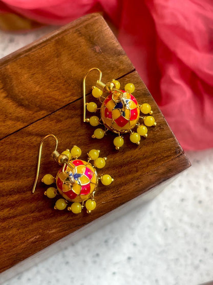 Meenakari Small Jhumki Earring (Set of 2 Pairs)