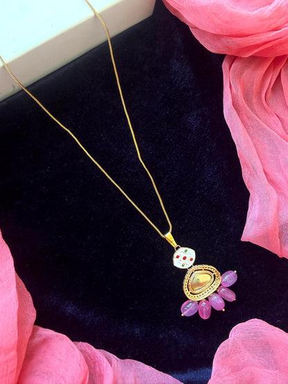 Kundan Pendant Chain Necklace