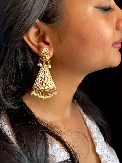 Meenakari Kundan Beaded light weight Earring