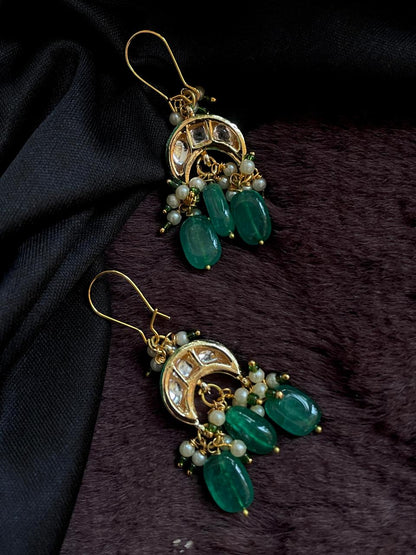 Natural Stones with Kundan Earring