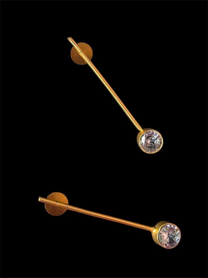 AD stone Golden Trendy Earring