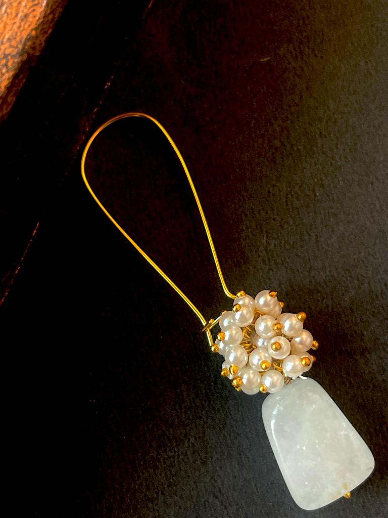 Natural stone with Cheer Earring