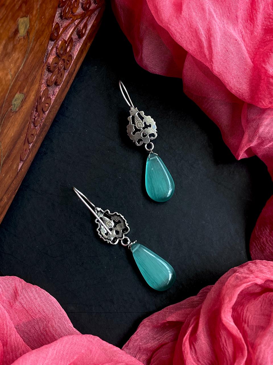 Monalisa Stone Silver Replica Earring