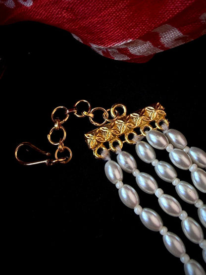 Pearl and Beads Five Layered Ear Chain