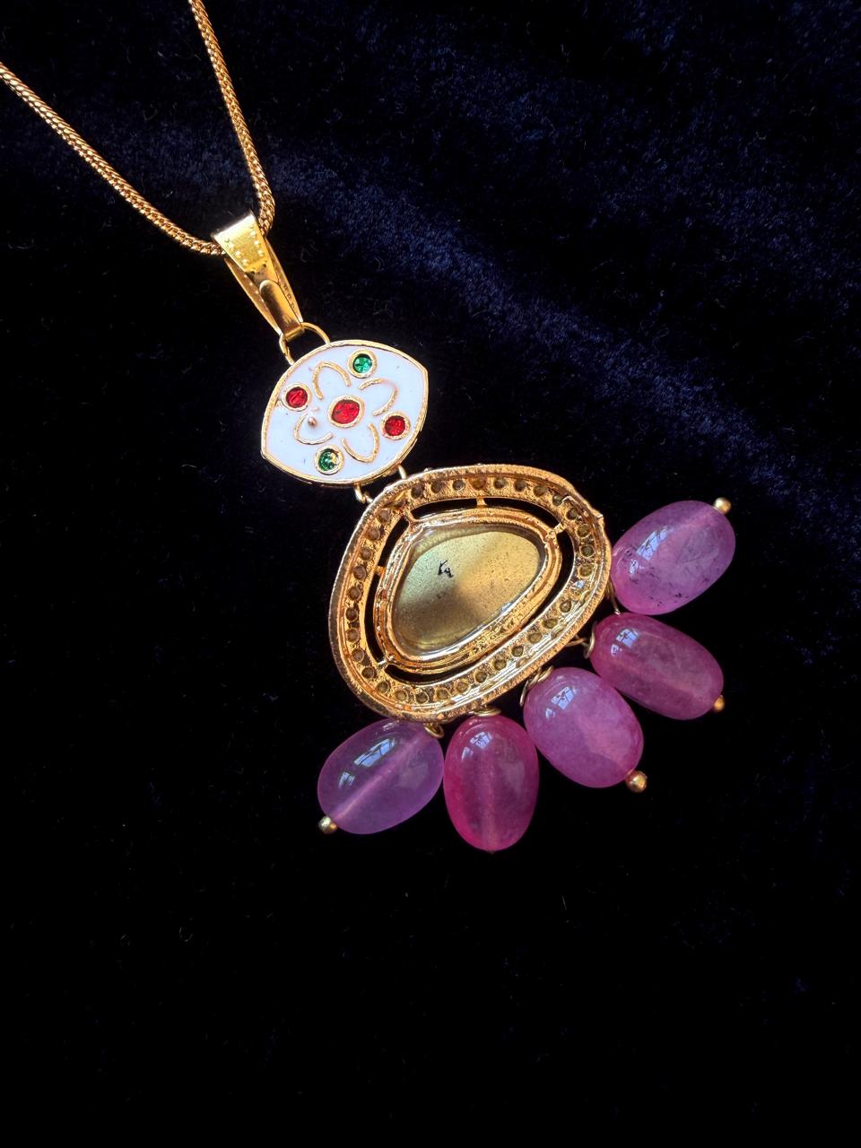 Kundan Pendant Chain Necklace