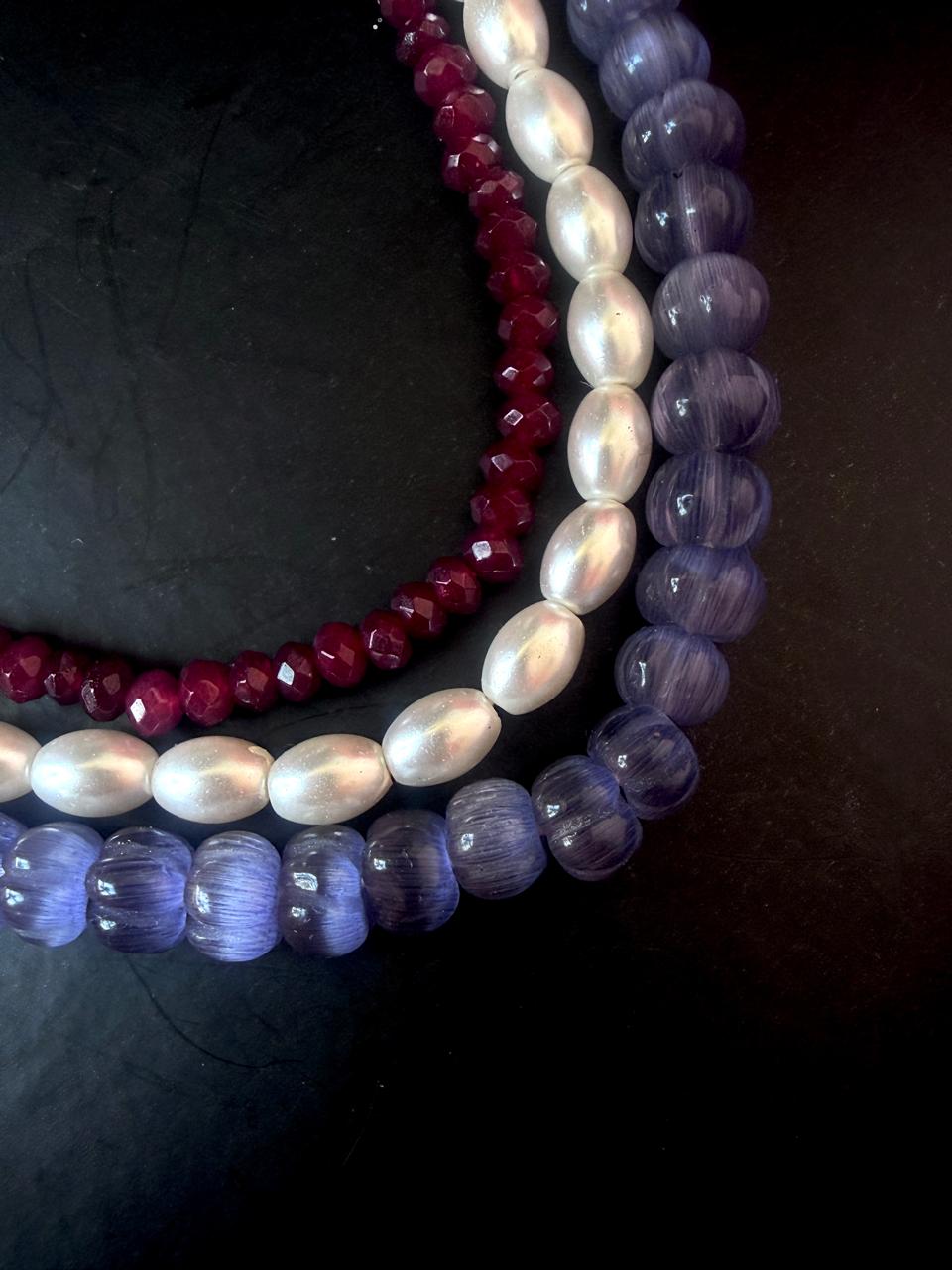 Three Layered Partywear Mala Necklace