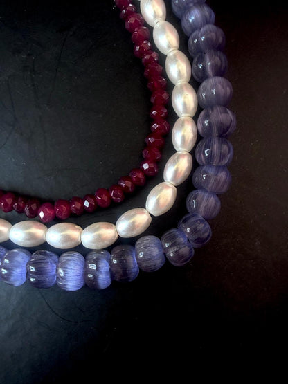 Three Layered Partywear Mala Necklace