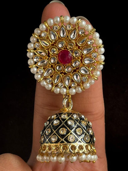 Meenakari Dome Shape Jhumka Earring