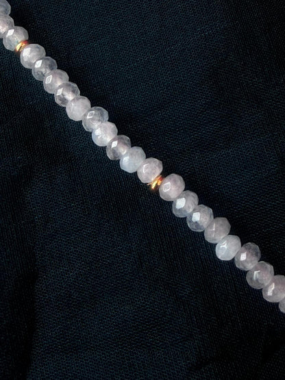 Stone Beads Golden Ring Single Layer Mala