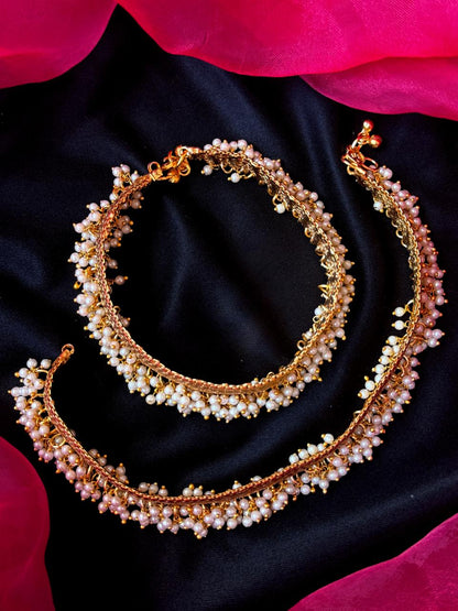 Golden Look Alike Beaded Partywear Anklets