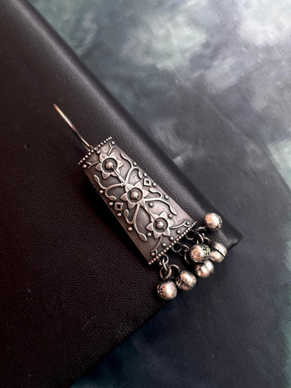 Black Polish Antique Look Ghunghroo Earring