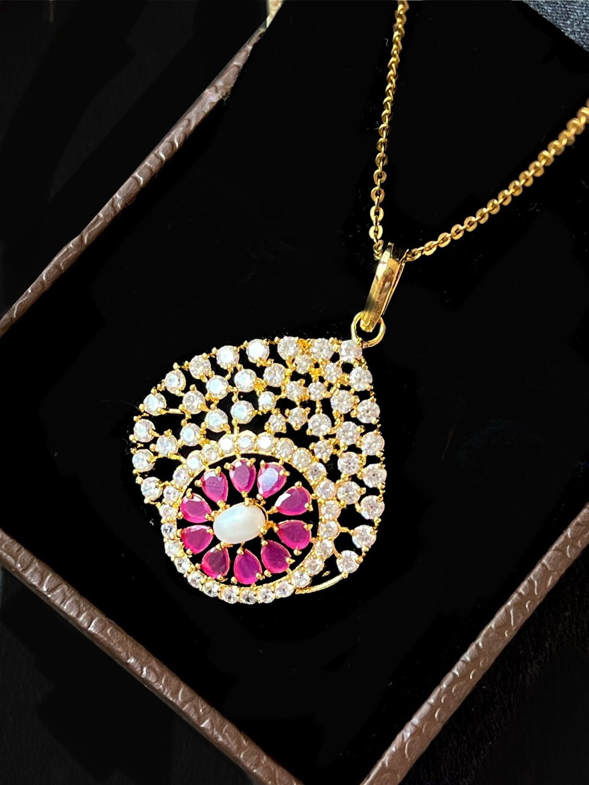 AD pendant Necklace with Earring Partywear Set