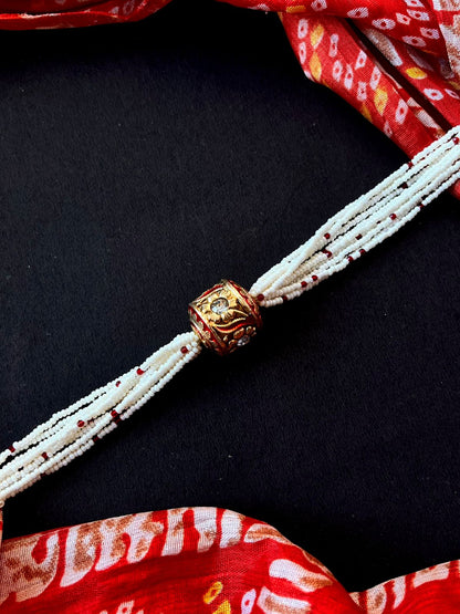 Meenakari Pendant Multi colour Beaded Mala Necklace