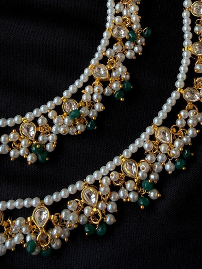 Pachi Kundan Beaded Anklets