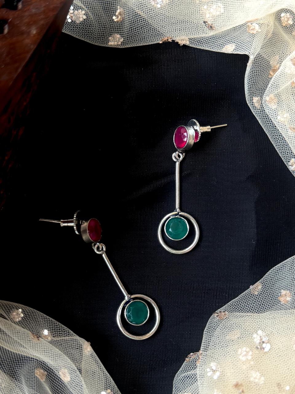Monalisa Stone Silver Replica Earring