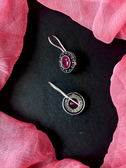 Monalisa Stone Oxidized Stud Earring