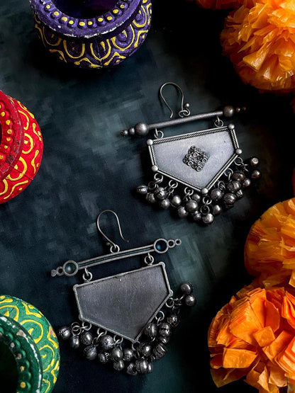 Oxidized Ethnic Ghunghroo Earring