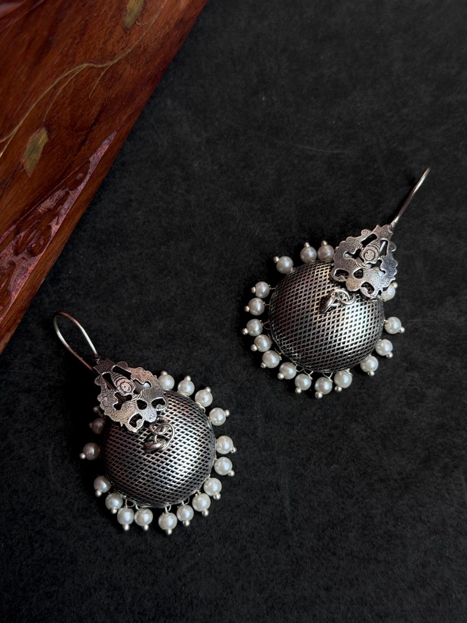 Oxidized Top with Jhumki Earring