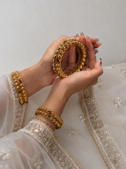 Matt Gold Finish Bangles (set of 4 Bangles)