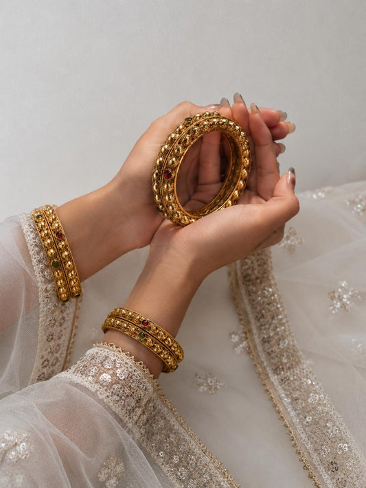 Matt Gold Finish Bangles (set of 4 Bangles)
