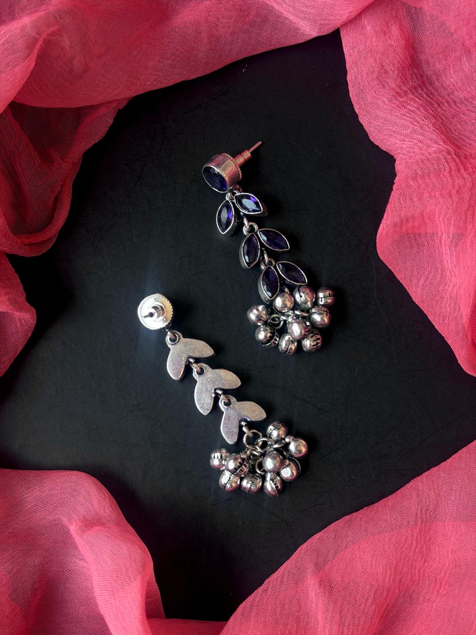 Monalisa Stone Silver Replica Partywear Earring