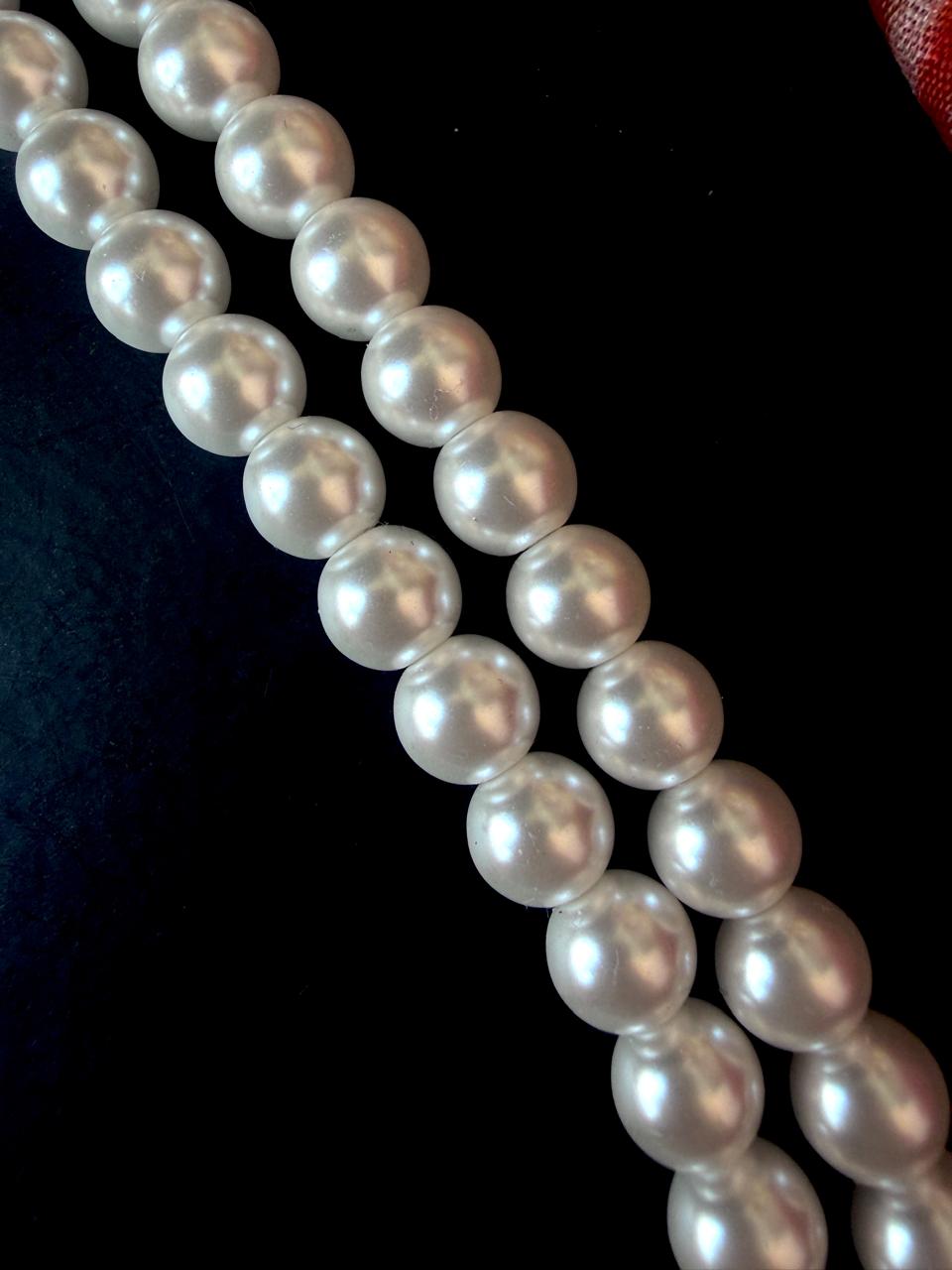 Shell Pearl Double Layered Mala with Earring Set