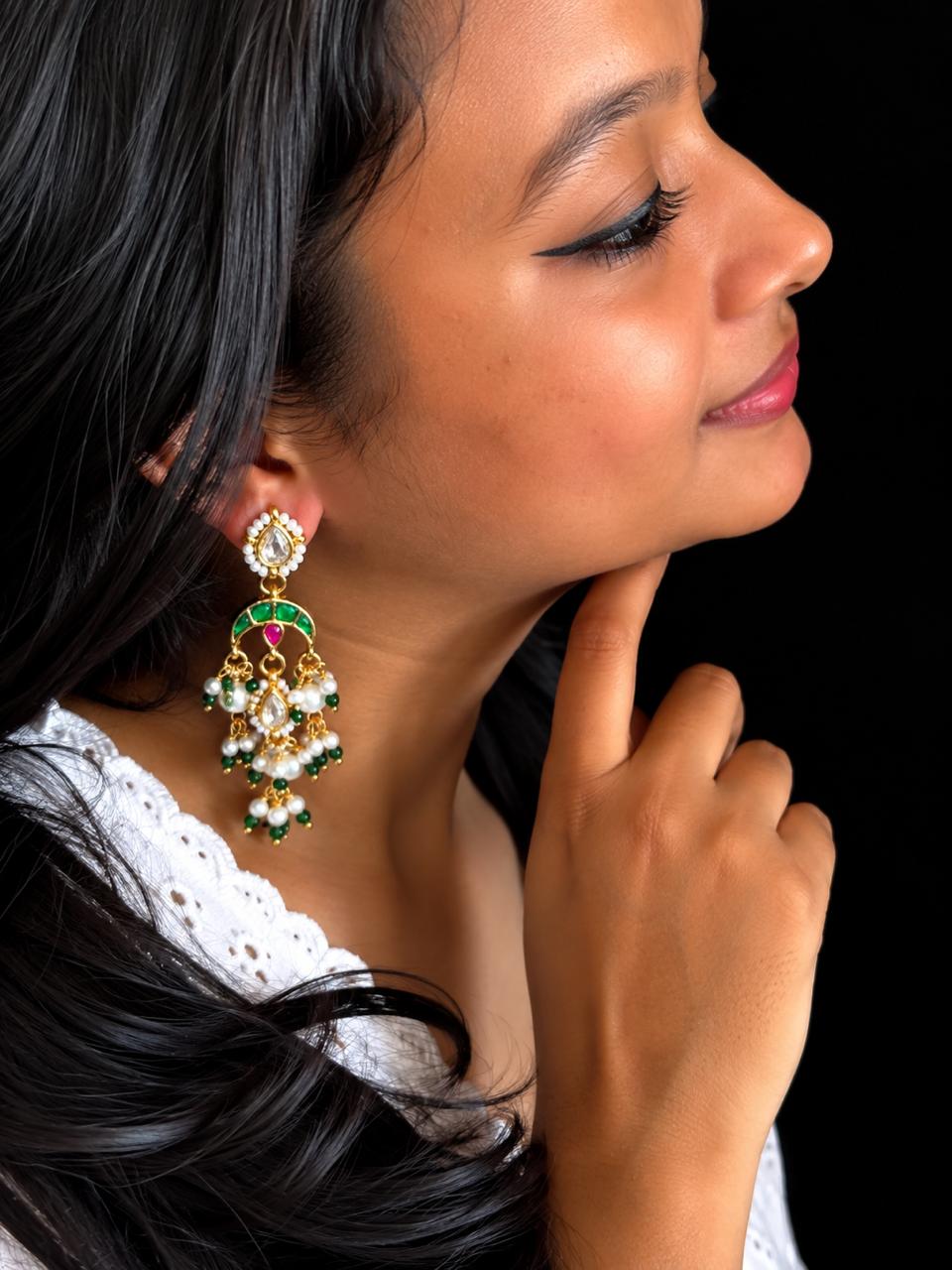 Pachi Kundan Pearl Beaded Earring