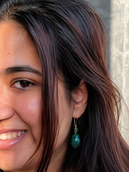 Strawberry Stone Golden Hook Earring