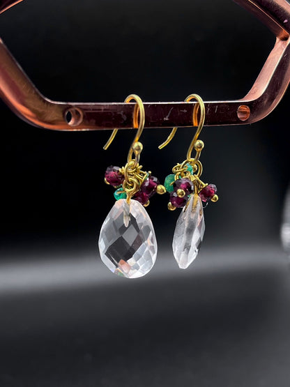 Crystal Stone Gold Plated 92.5 Silver Earring