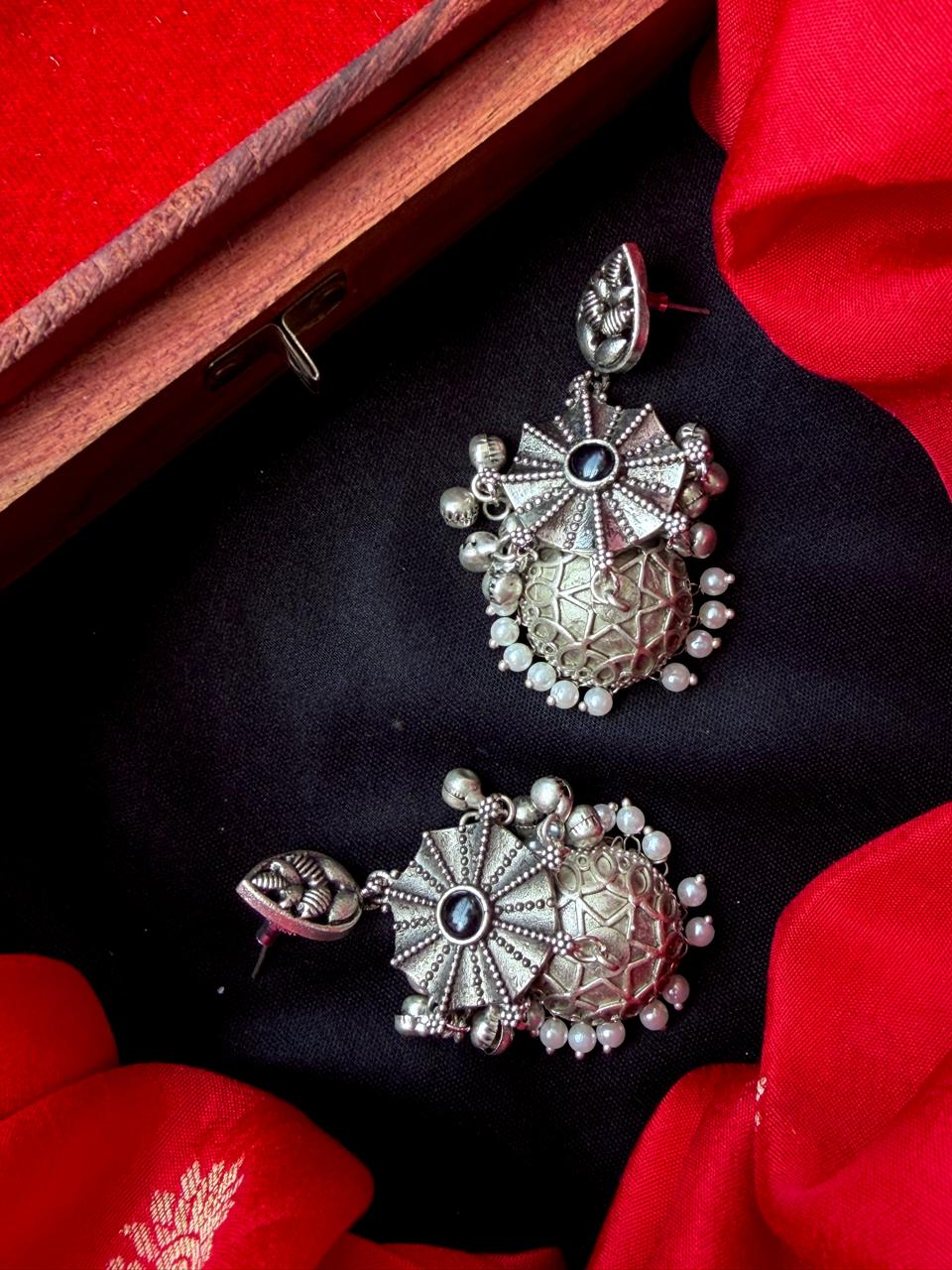 Oxidized Top with Jhumki Partywear Earring