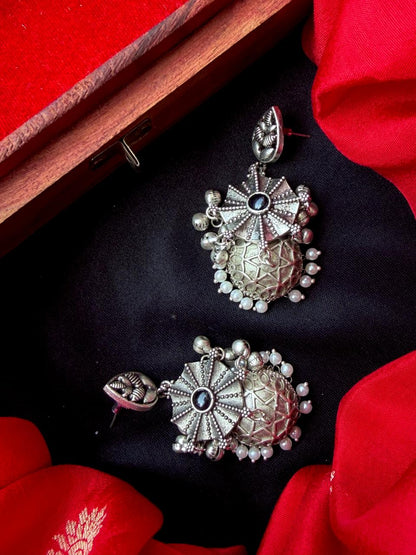 Oxidized Top with Jhumki Partywear Earring