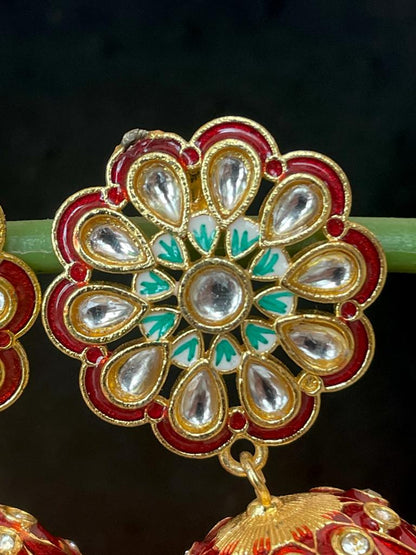 Meenakari Heavy Dome Shape Jhumka