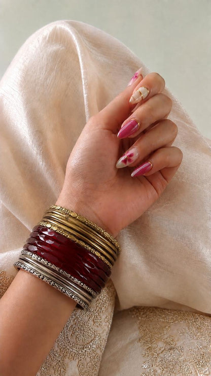 Acrylic Jelly Bangles with Metal Bangles set