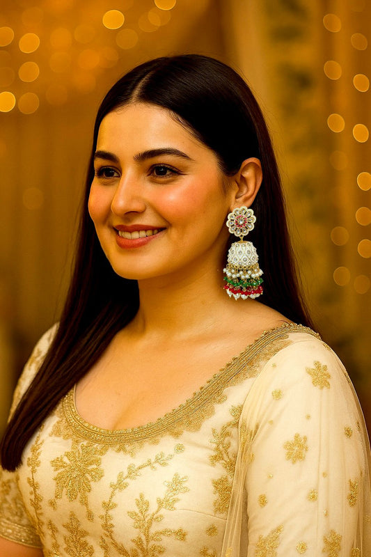 Meenakari Heavy Dome Shape Jhumka