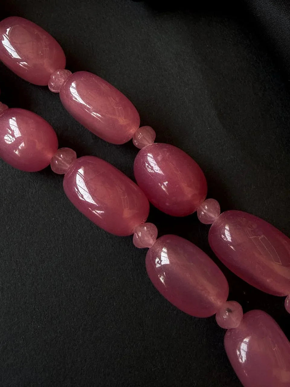 Strawberry Stone Beaded Double Layered Mala