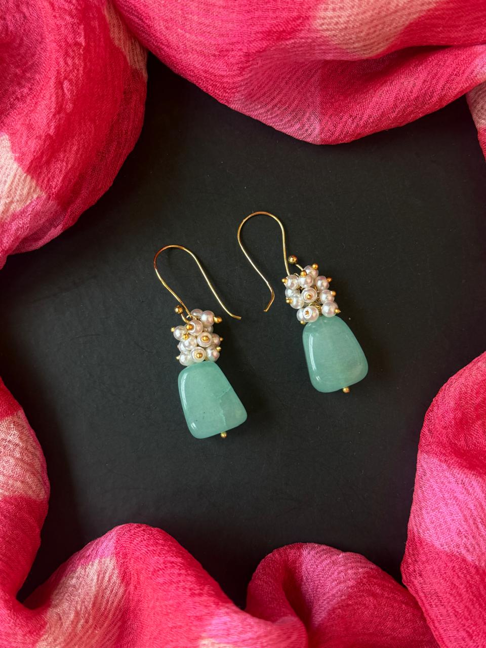 Natural stone with Cheer Earring