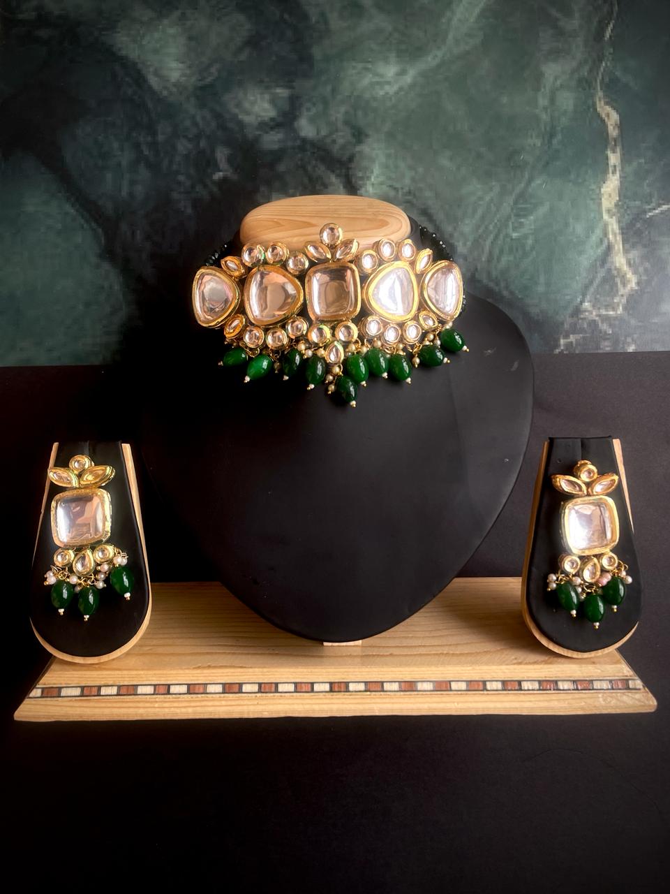 Kundan Heavy Partywear Choker with Earring Set