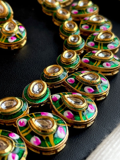 Meenakari Kundan Choker, Mangtika and Earring set