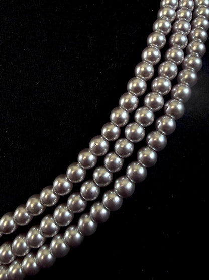 Shell Pearl Three Layered Mala with Earring set