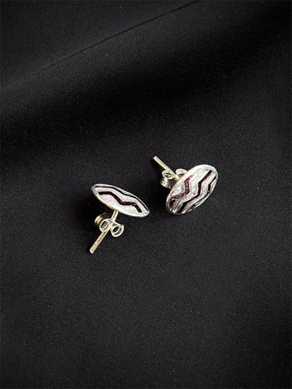 Meenakari Geometrical 92.5 Silver Stud Earring