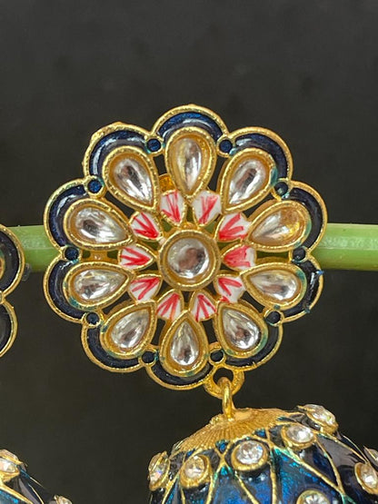 Meenakari Heavy Dome Shape Jhumka