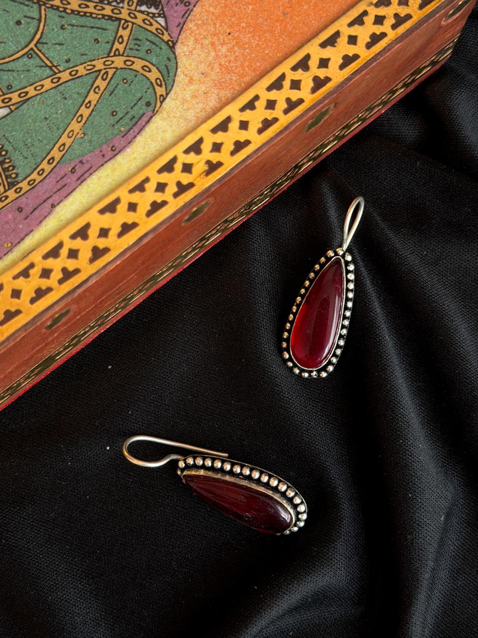 Monalisa Stone Silver Replica Earring