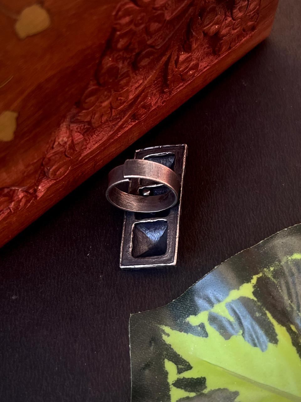 Oxidized Black Polish Ring