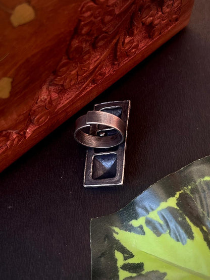 Oxidized Black Polish Ring