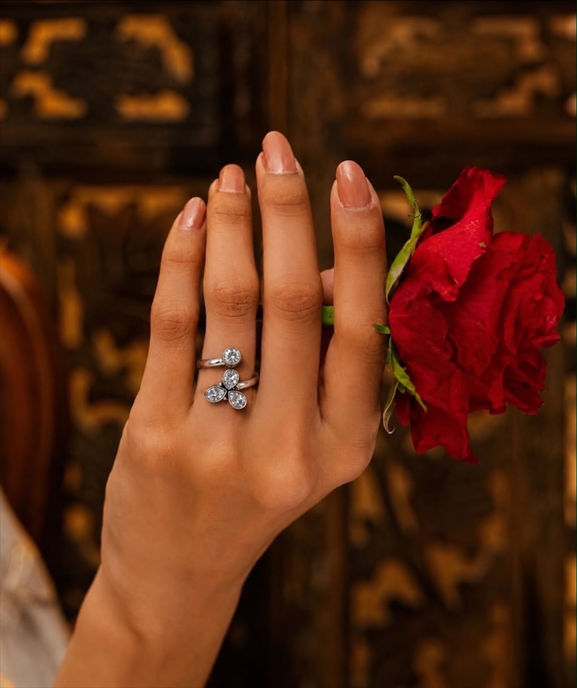 Monalisa Stone Silver Replica Ring