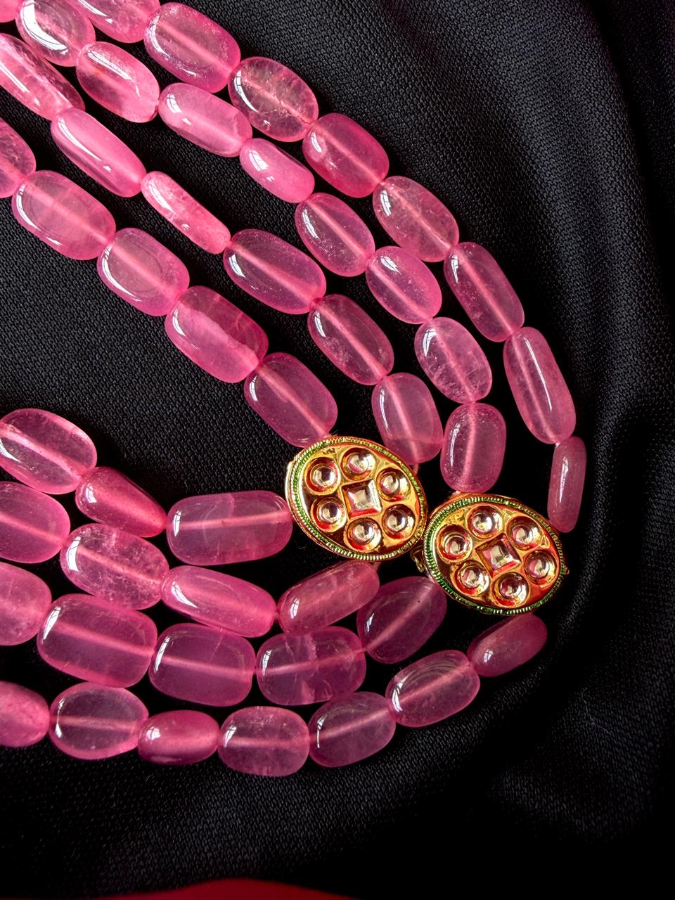 Stone Beaded with Kundan Four Layered Mala Necklace