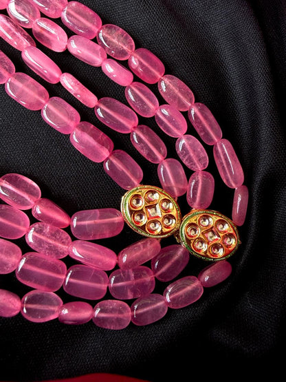 Stone Beaded with Kundan Four Layered Mala Necklace