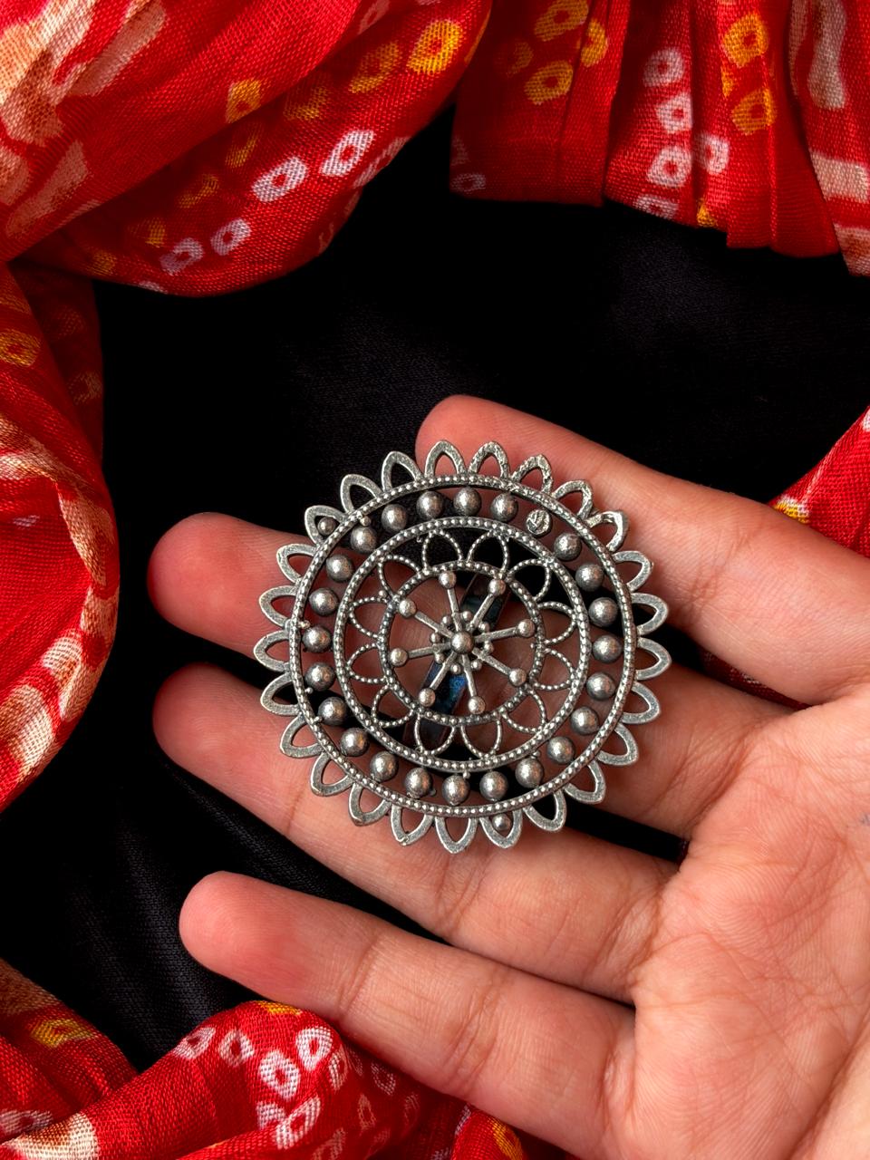 Oxidized Big Size Partywear Ring