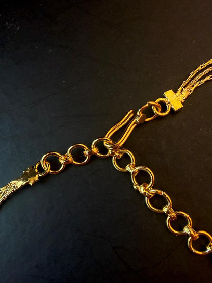 Golden Look alike Three Layred Thin Chain Necklace